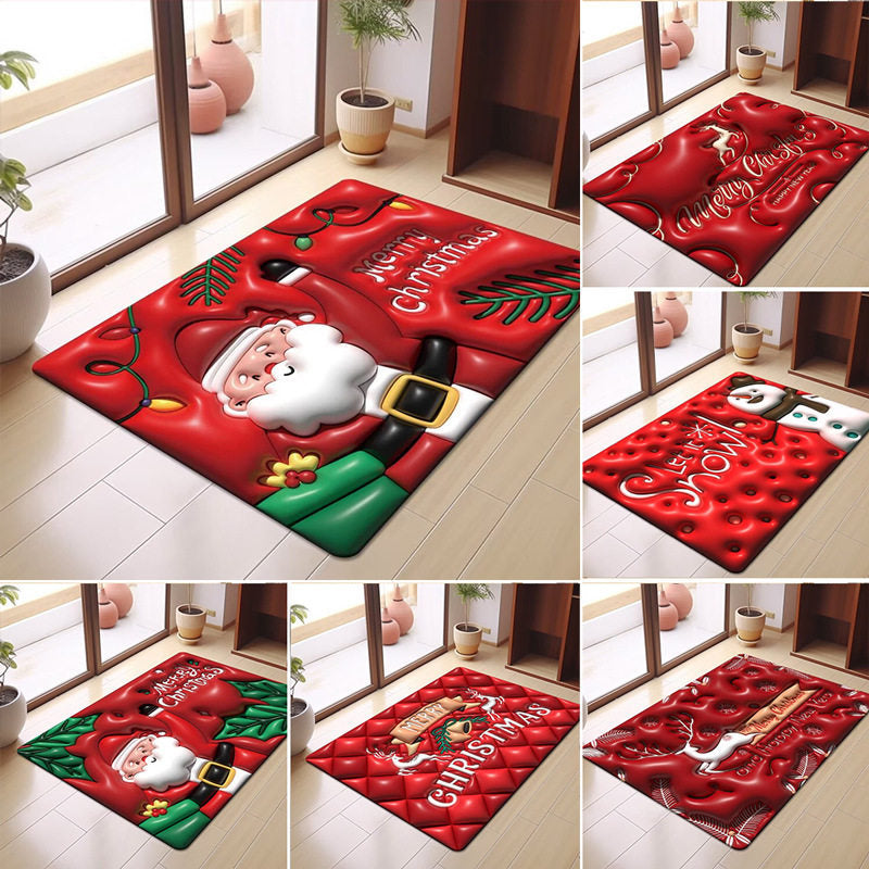 Christmas Themed Floor Mat – Santa Claus Non-Slip Rug