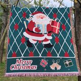 Festive Patterned Christmas Throw Blanket – Santa or Snowman, 51 x 63 in
