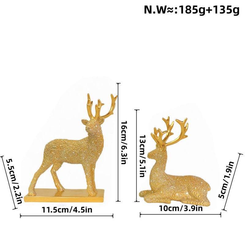 Glittering Reindeer Decorative Figure – Sparkling Christmas Deer