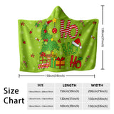 Festive Hooded Christmas Blanket – Wearable Holiday Fleece, 150 x 100 cm