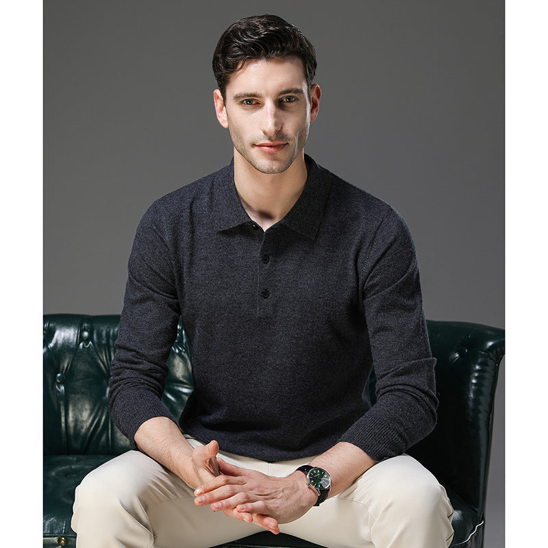 Enhanced Product Title: Tobias™ Luxury Cashmere Polo Business Sweater - Elegant & Comfortable Pullover for Professional Attire

This optimized title includes keywords that potential customers might search for, such as "luxury," "cashmere," "business," "sw