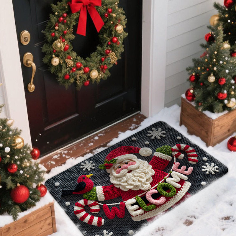 Christmas Door Mat – Snowman, Truck, Red or White Festive Entrance Mat