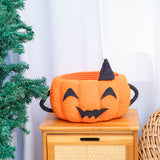 Playful Pumpkin-Design Halloween Storage Basket