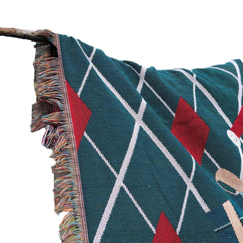 Festive Patterned Christmas Throw Blanket – Santa or Snowman, 51 x 63 in