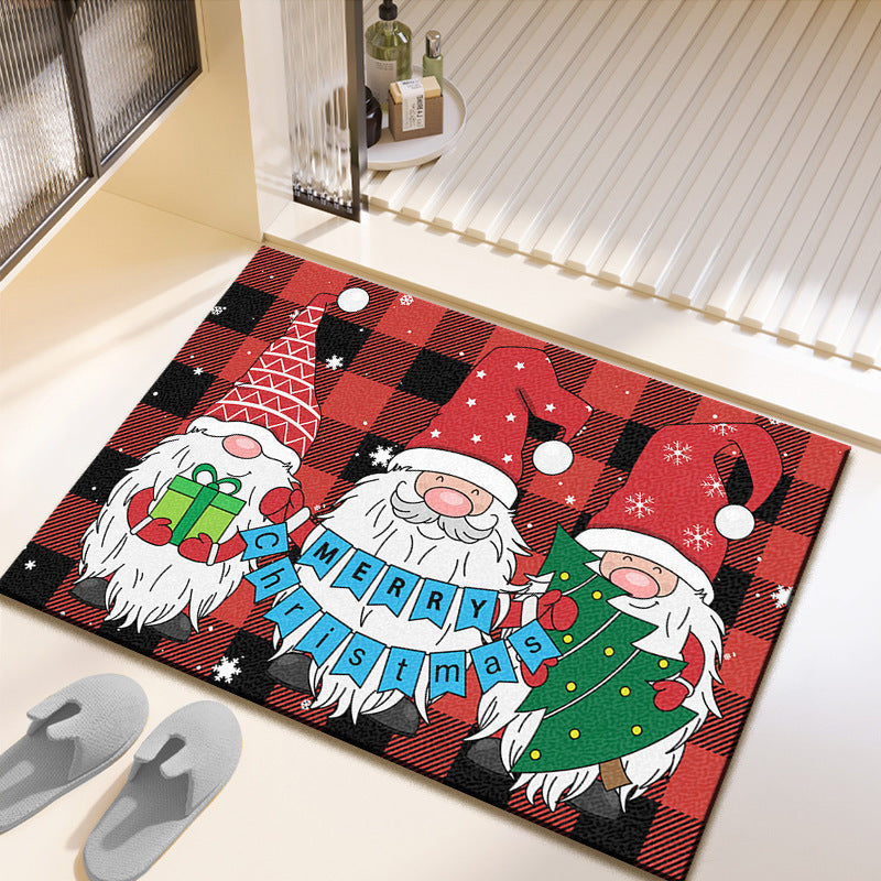Festive Christmas Bath Mat – Soft Non-Slip Holiday Bathroom Rug