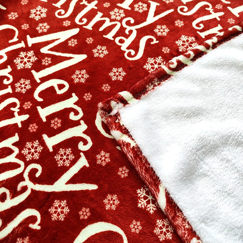 Plush Fleece Christmas Blanket – Festive Holiday Print, 120 x 150 cm
