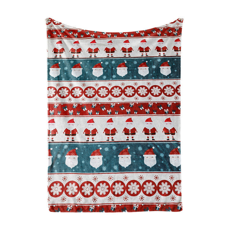 Plush Fleece Christmas Blanket – Festive Holiday Print, 120 x 150 cm