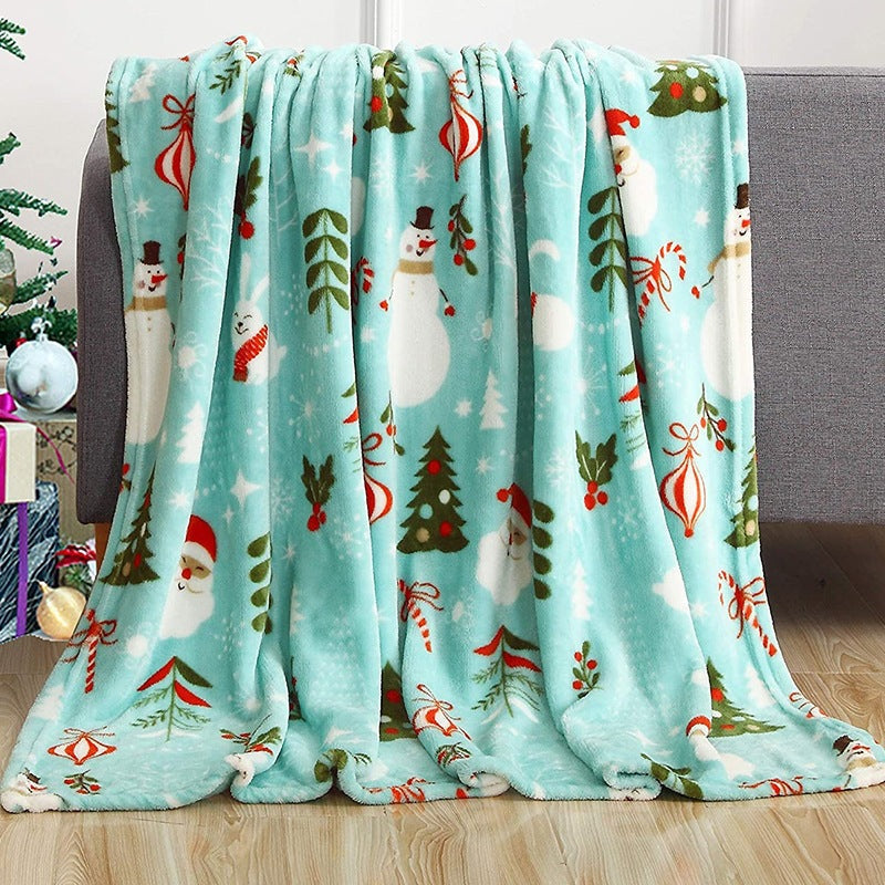 Festive Plush Christmas Throw Blanket – 4 Designs, 4 Sizes