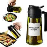 2-in-1 Glass Oil Sprayer – 470ml Spray & Pour, BPA-Free & Dishwasher Safe