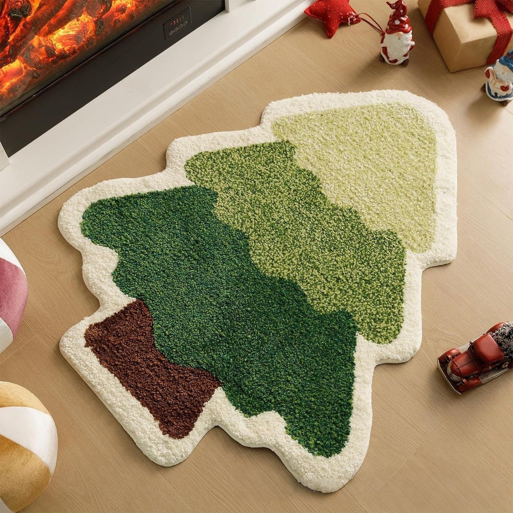Christmas Plush Mat with Santa Motif – Soft Festive Rug