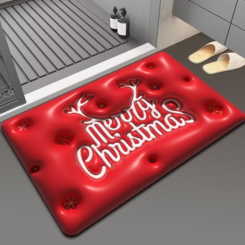 Christmas Themed Floor Mat – Santa Claus Non-Slip Rug