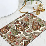 Gingerbread House Christmas Bath Mat – Festive Non-Slip Bathroom Rug