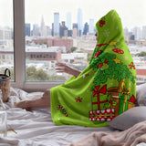 Festive Hooded Christmas Blanket – Wearable Holiday Fleece, 150 x 100 cm