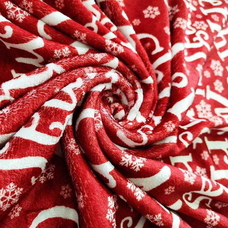 Plush Fleece Christmas Blanket – Festive Holiday Print, 120 x 150 cm