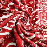 Plush Fleece Christmas Blanket – Festive Holiday Print, 120 x 150 cm