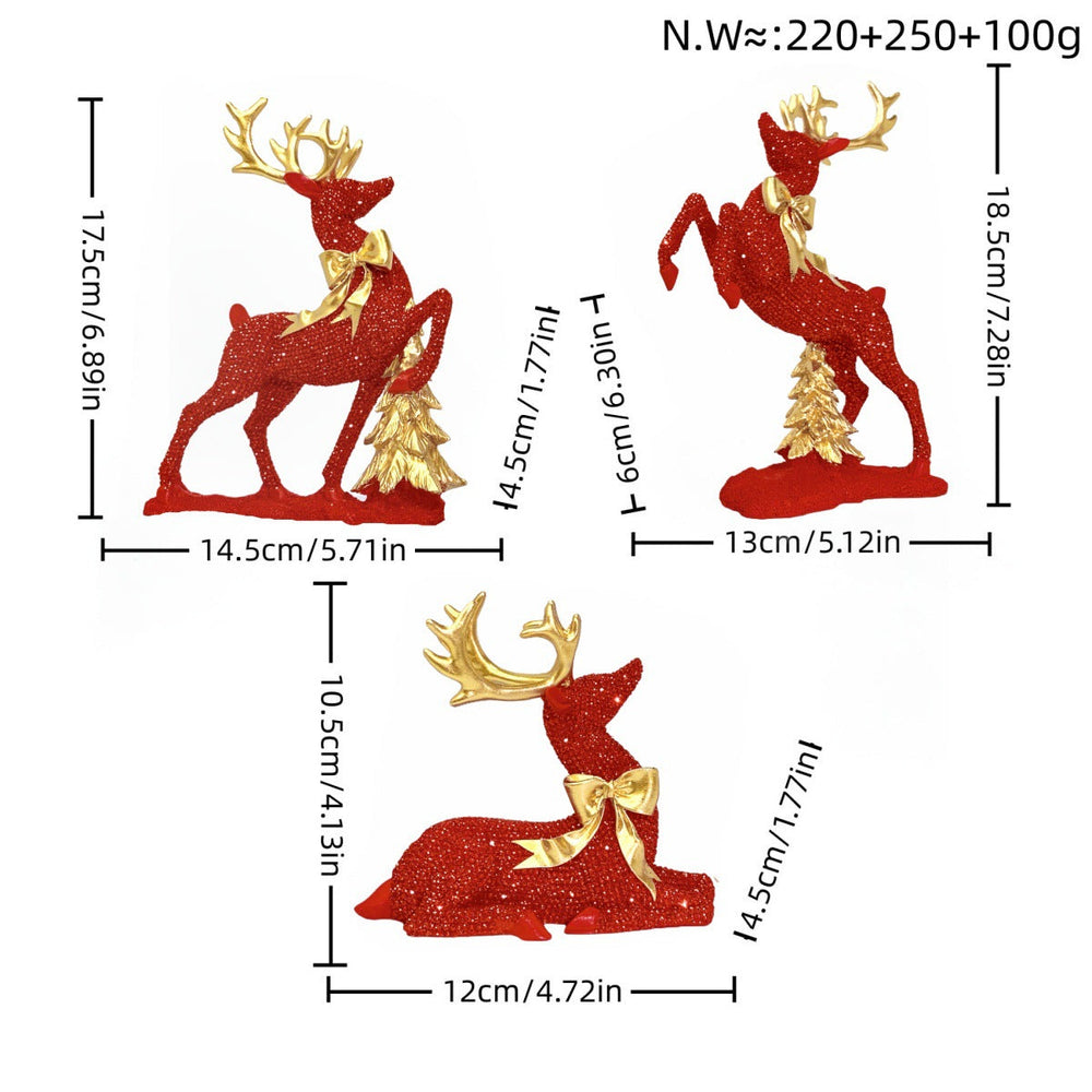 Luxurious Reindeer Sculpture – Elegant Christmas Decorative Figure