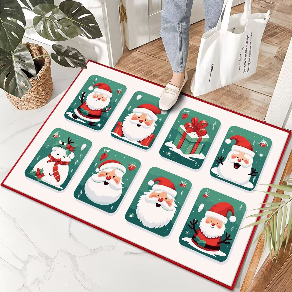 Christmas Decorative Floor Mat – Festive Non-Slip Entryway Rug