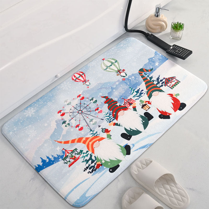 Christmas Soft Bathroom Mat – Santa Claus Non-Slip Bath Rug