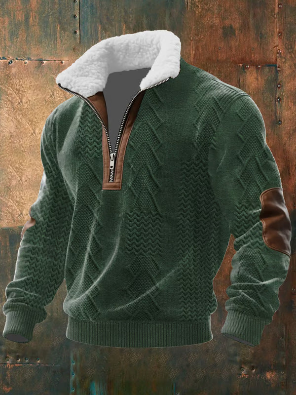 Henrik Premium Zip-Up Jacket with Luxurious Lamb Fur Collar – Stylish & Warm Outerwear