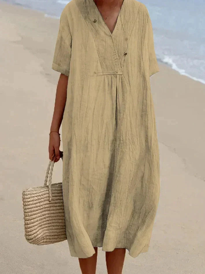 Aria Cotton-Linen Summer Dress