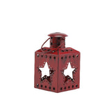 Shabby-Chic Tea Light Lantern with Christmas Tree Cut-Out – White and Gold