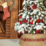 Decorative Wicker Christmas Tree Stand Cover – Rustic Woven Tree Collar