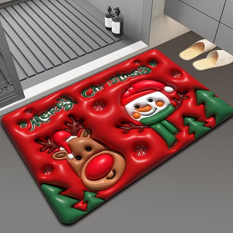 Christmas Themed Floor Mat – Santa Claus Non-Slip Rug