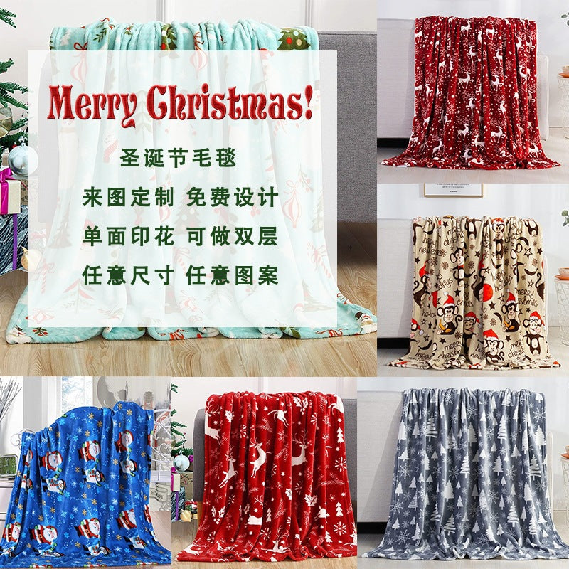 Festive Plush Christmas Throw Blanket – 4 Designs, 4 Sizes