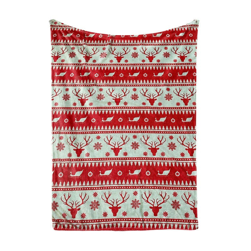 Plush Fleece Christmas Blanket – Festive Holiday Print, 120 x 150 cm