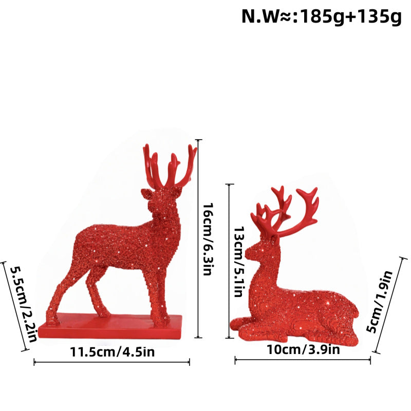 Glittering Reindeer Decorative Figure – Sparkling Christmas Deer