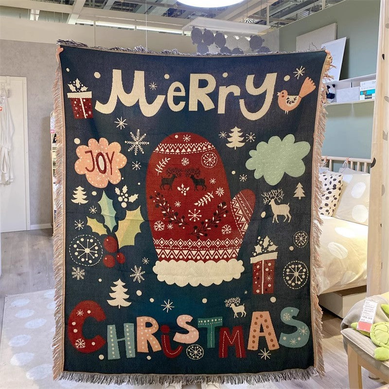 Festive Holiday Throw Blanket – Soft Christmas Sofa Blanket, 51 x 63 in