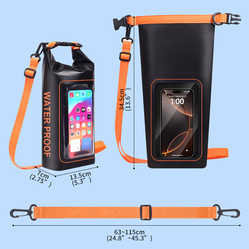 Waterproof Phone Pouch – PVC, Fits Phones up to 7 Inch, Adjustable Shoulder Strap