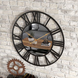 Vintage Wall Clock – 39cm Aluminum Frame, Mirror Accents & Silent Quartz Movement