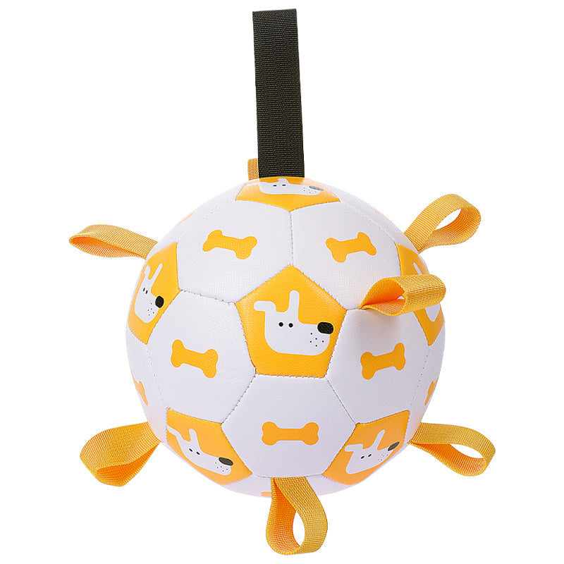Inflatable Dog Football Toy – PU, Waterproof, 15 & 19cm with Grab Straps