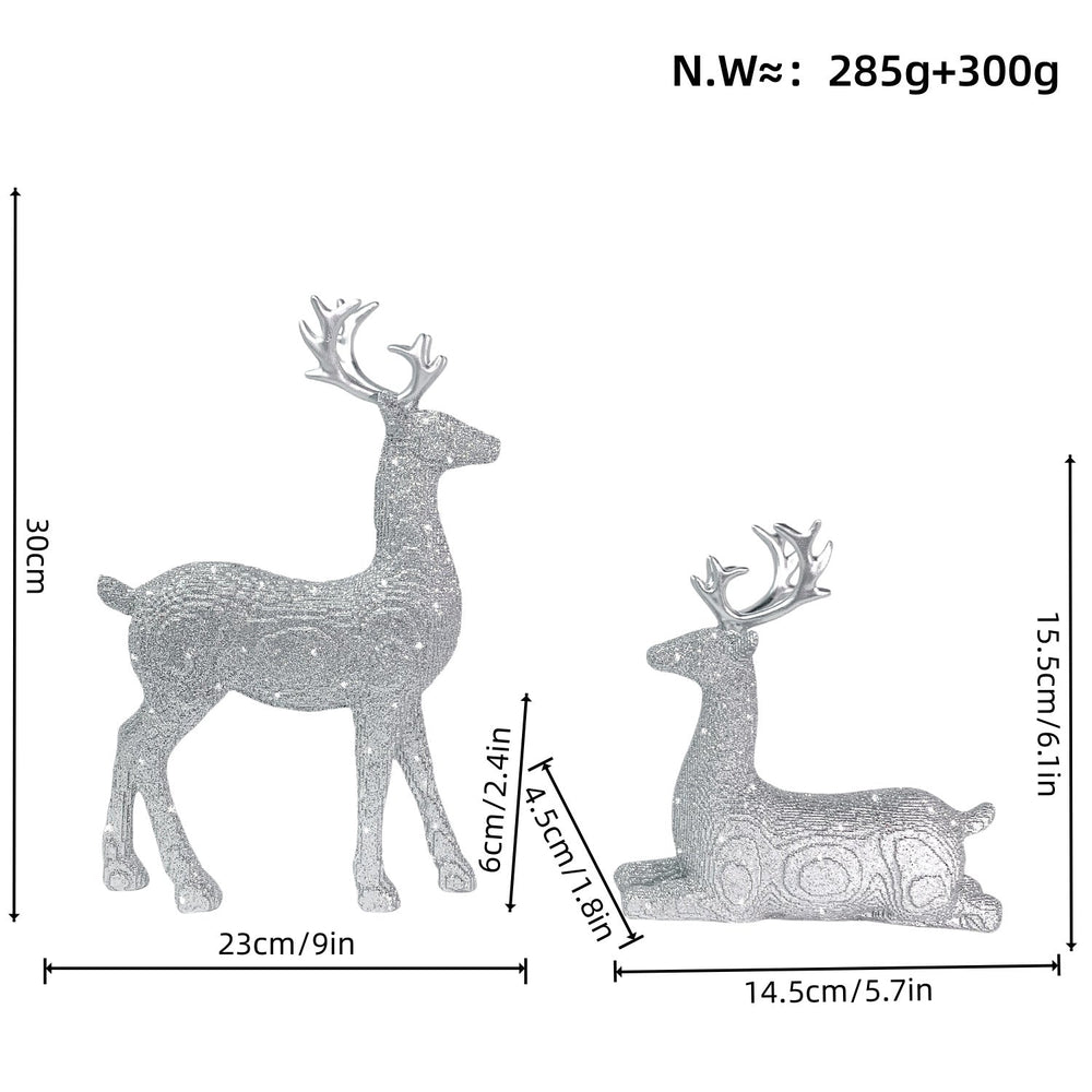 Elegant Reindeer Christmas Decoration – Pair of Decorative Deer Figures
