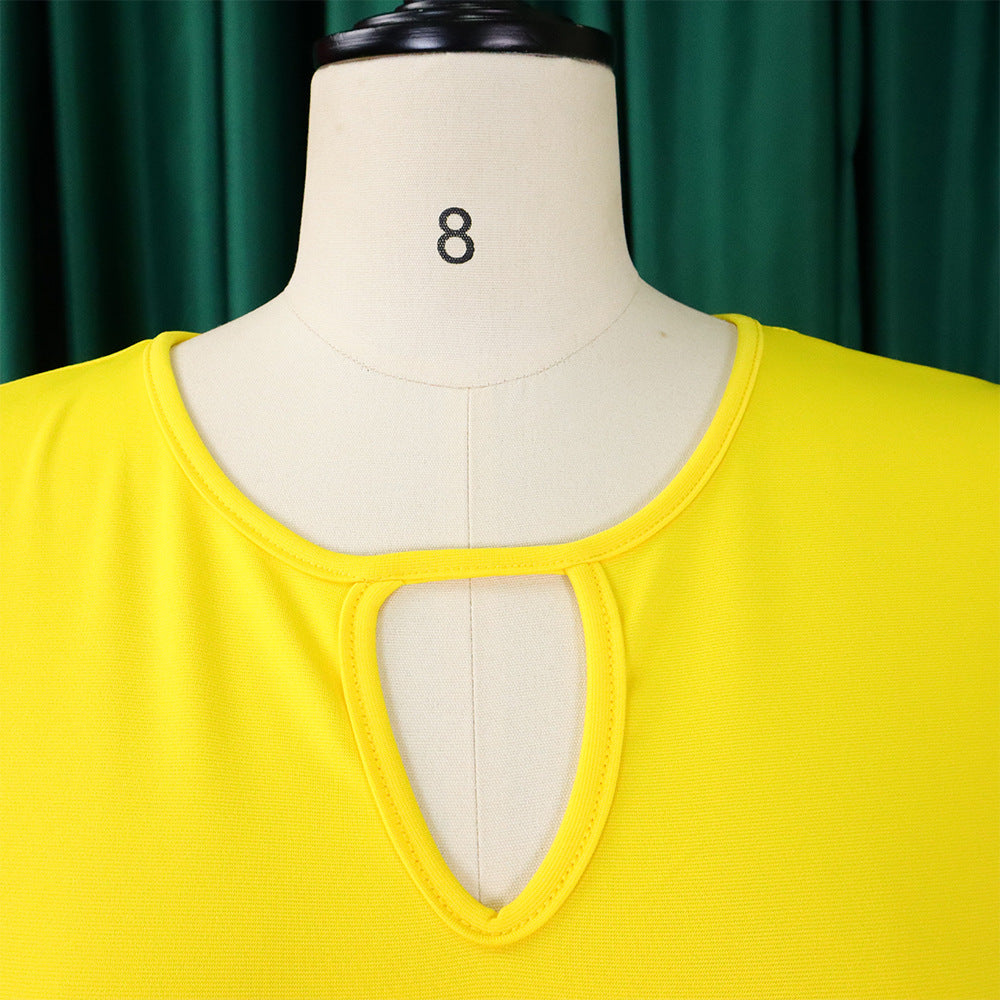 Plus-Size Asymmetrical Sleeveless Dress - Stylish & Flattering Design for Every Occasion