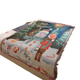 Festive Christmas Tapestry Throw Blanket – Chenille Sofa Cover