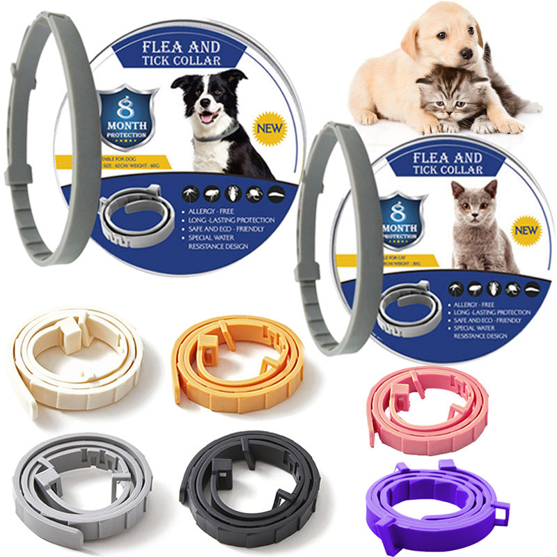 Natural Flea & Tick Collar – 8-Month Protection, Waterproof & Adjustable for Dogs & Cats