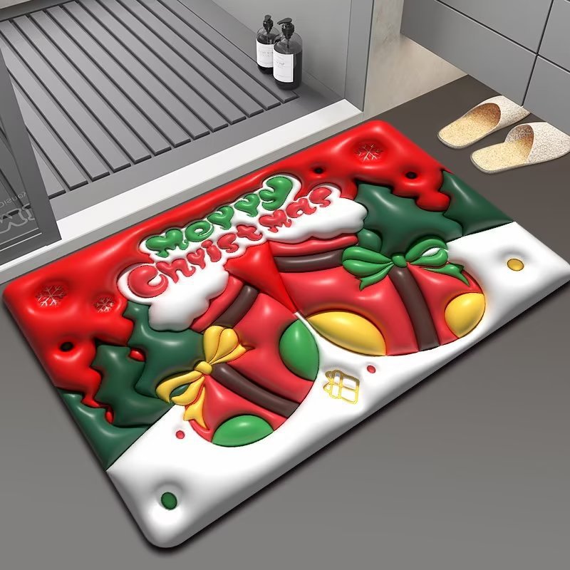 Christmas Themed Floor Mat – Santa Claus Non-Slip Rug
