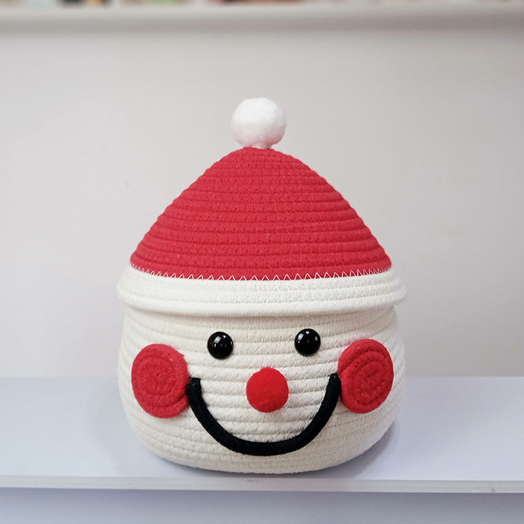 Decorative Santa Claus Storage Basket – Handcrafted Christmas Basket