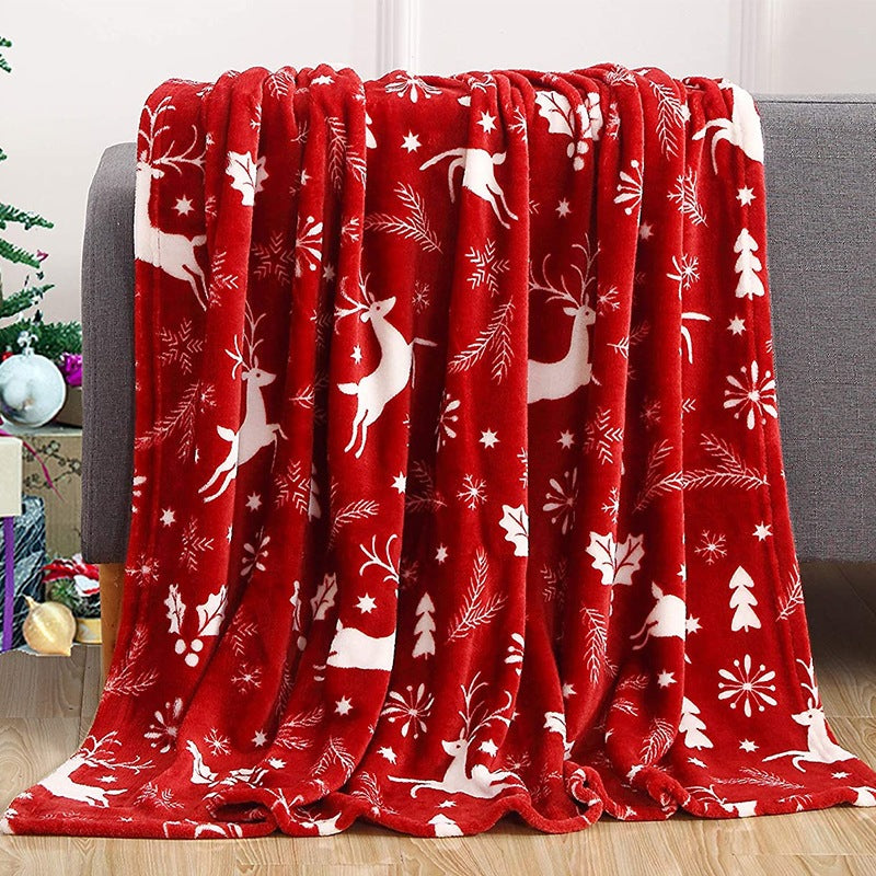 Festive Plush Christmas Throw Blanket – 4 Designs, 4 Sizes