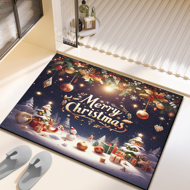Festive Christmas Bath Mat – Soft Non-Slip Holiday Bathroom Rug
