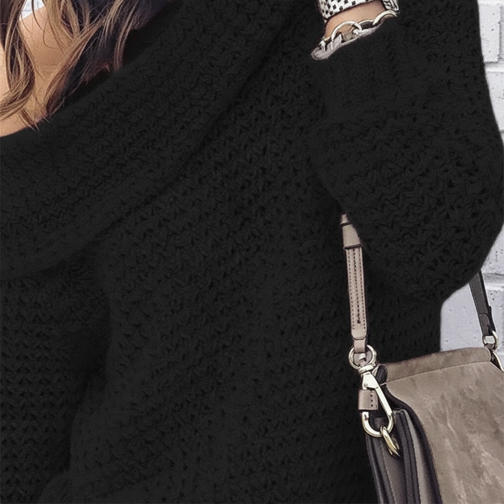 Off-Shoulder Knit Sweater - Alicia - 3