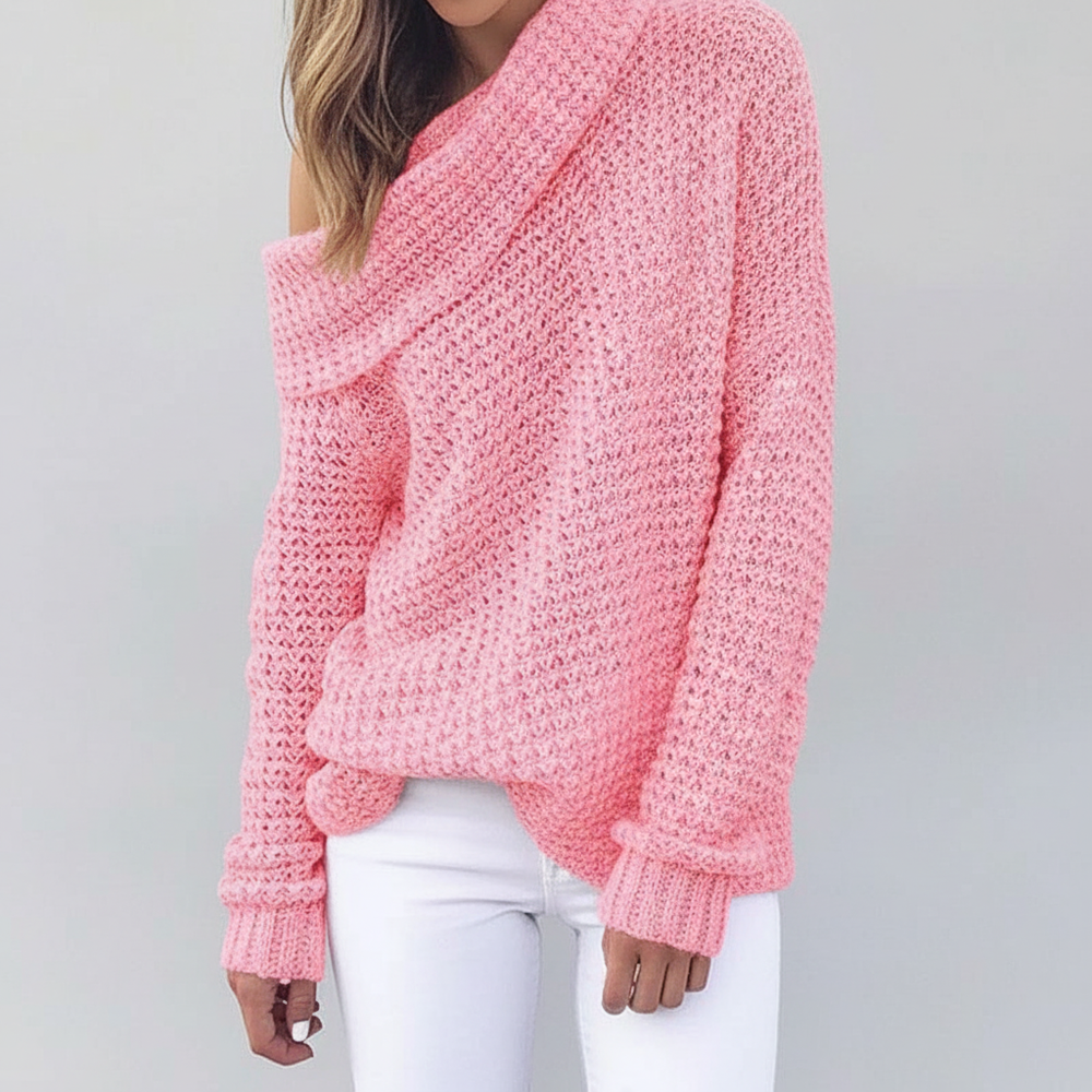 Off-Shoulder Knit Sweater - Alicia - 5