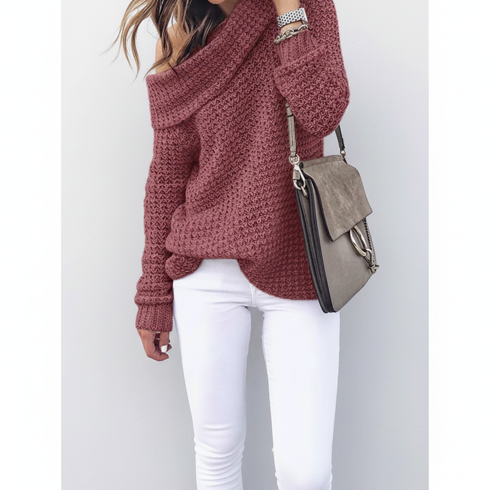 Off-Shoulder Knit Sweater - Alicia - 6