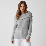 Off-Shoulder Knit Sweater - Alicia - 7