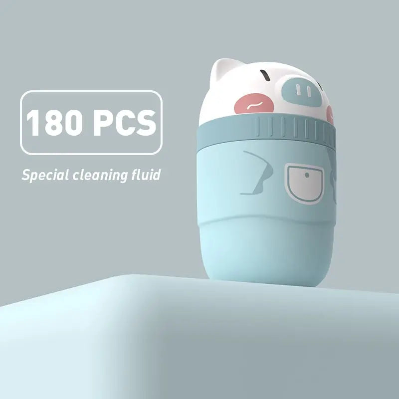 Ear Piercing Cleaning Kit – 180 Cotton Swabs, 15ml Disinfecting Solution & Portable