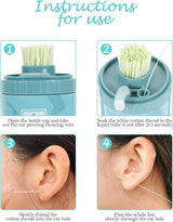 Ear Piercing Cleaning Kit – 180 Cotton Swabs, 15ml Disinfecting Solution & Portable