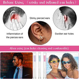 Ear Piercing Cleaning Kit – 180 Cotton Swabs, 15ml Disinfecting Solution & Portable
