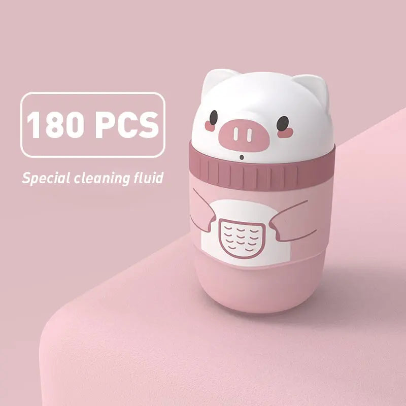 Ear Piercing Cleaning Kit – 180 Cotton Swabs, 15ml Disinfecting Solution & Portable